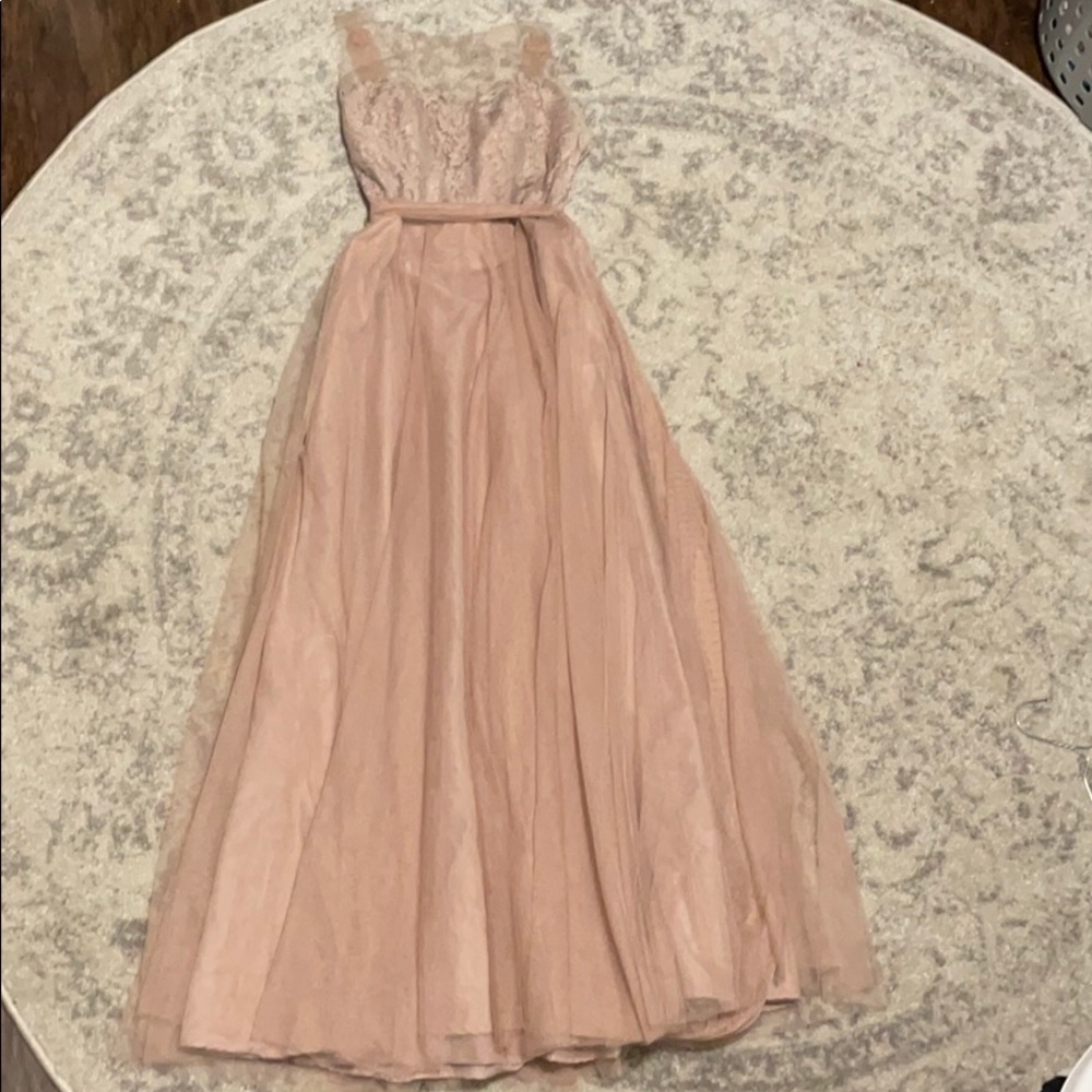 Watters Light Dusty Pink Lace Dress